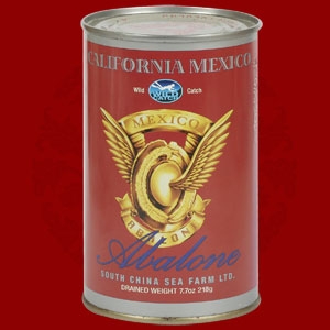เป๋าฮื้อกระป๋อง ตรา CALIFORNIA MEXICO สีแดง